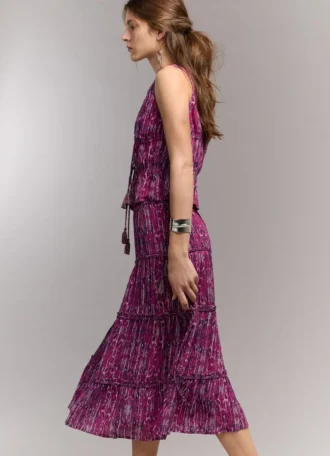 Abstract Print Midi Skirt