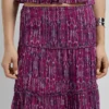 Abstract Print Midi Skirt