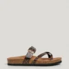 Animal Print Sandals with Buckle