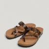 Animal Print Sandals with Buckle