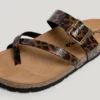 Animal Print Sandals with Buckle