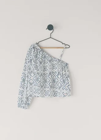 Asymmetric Floral Print Blouse