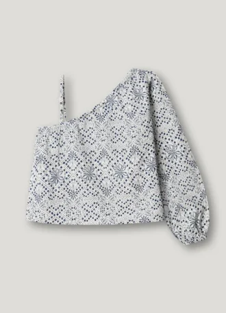 Asymmetric Floral Print Blouse