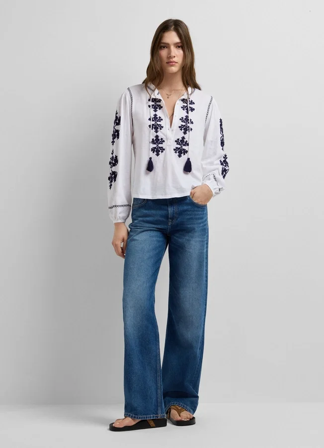 Blouse with Floral Embroidery Blouse with Floral Embroidery