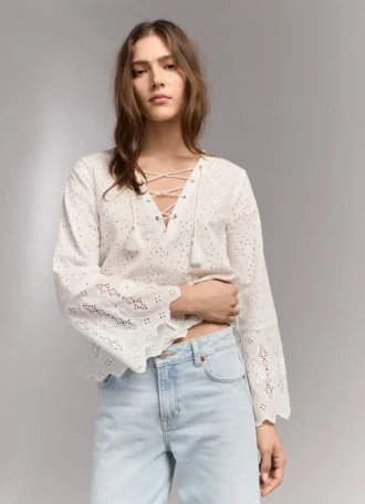 Blouse with Openwork Details