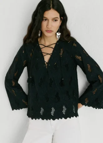 Blouse with Openwork Details
