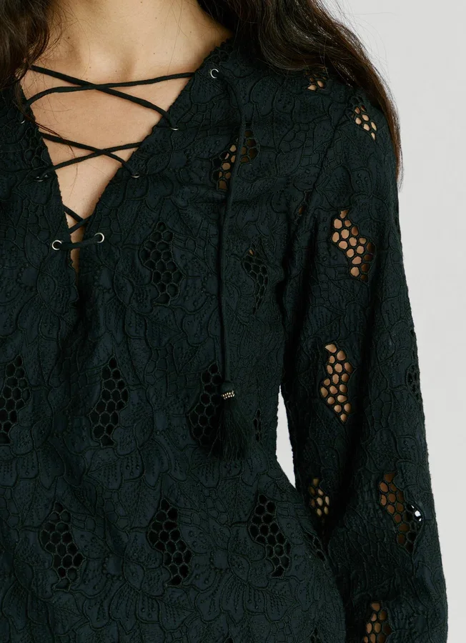 Blouse with Openwork Details Blouse with Openwork Details