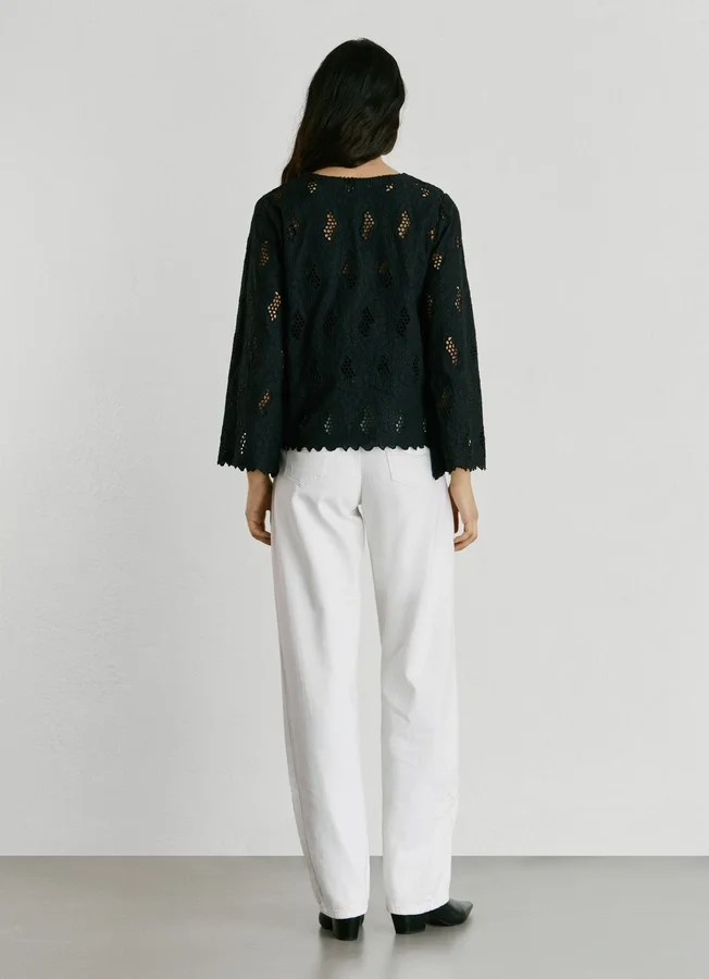 Blouse with Openwork Details Blouse with Openwork Details