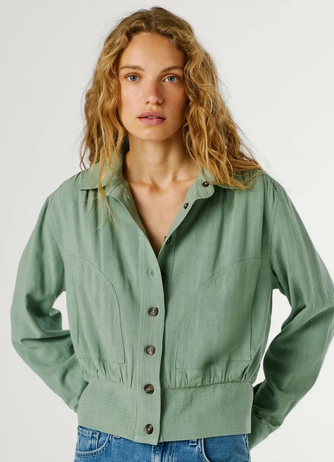 Bomber Jacket with Shirt Collar Bomber Jacket with Shirt Collar