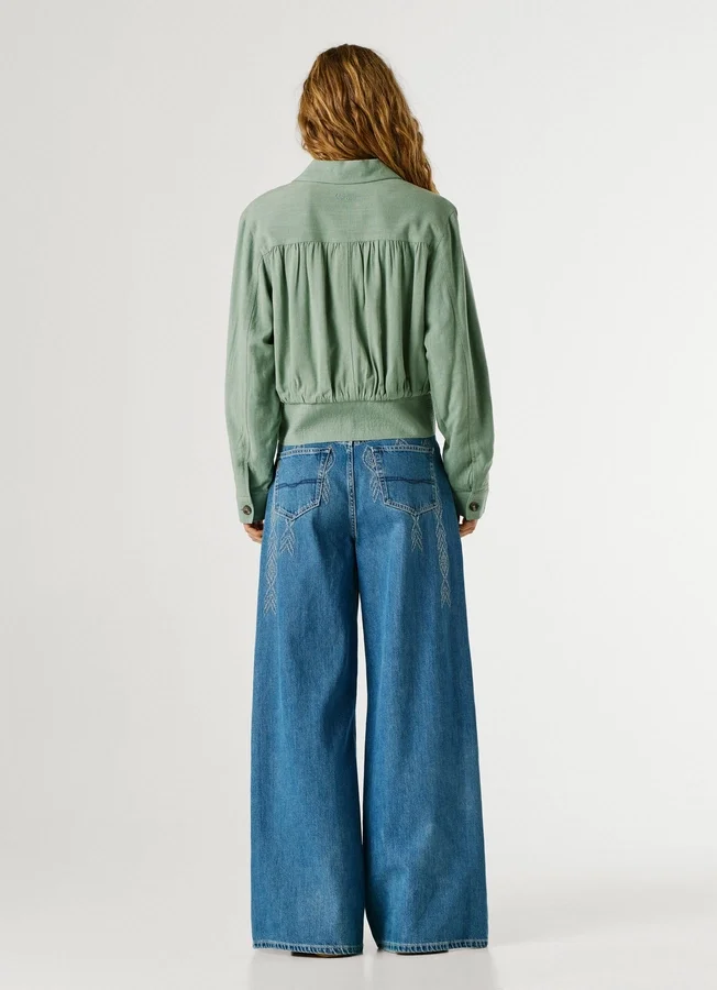 Bomber Jacket with Shirt Collar Bomber Jacket with Shirt Collar