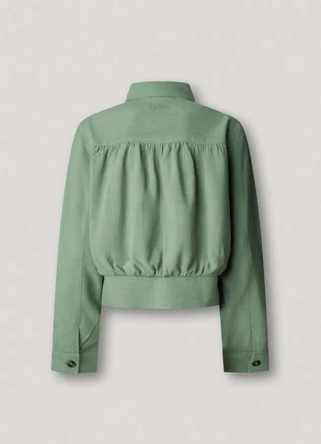 Bomber Jacket with Shirt Collar Bomber Jacket with Shirt Collar