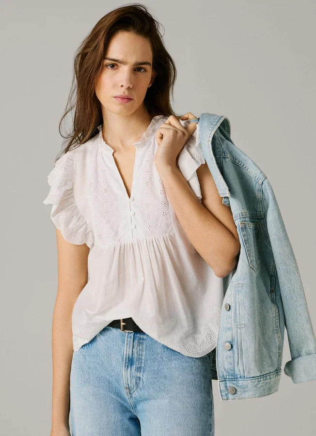 Butterfly Sleeve Fluid Blouse Butterfly Sleeve Fluid Blouse