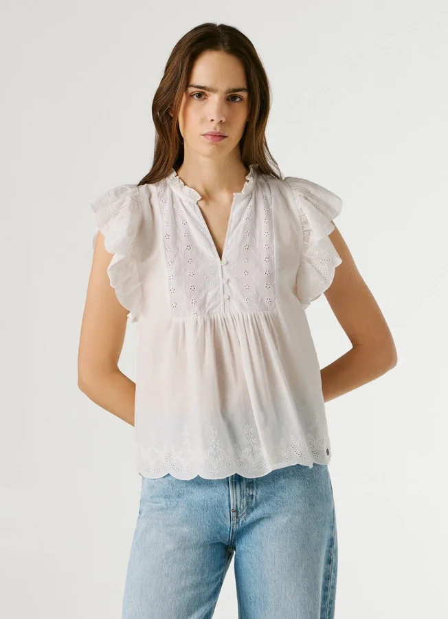 Butterfly Sleeve Fluid Blouse Butterfly Sleeve Fluid Blouse