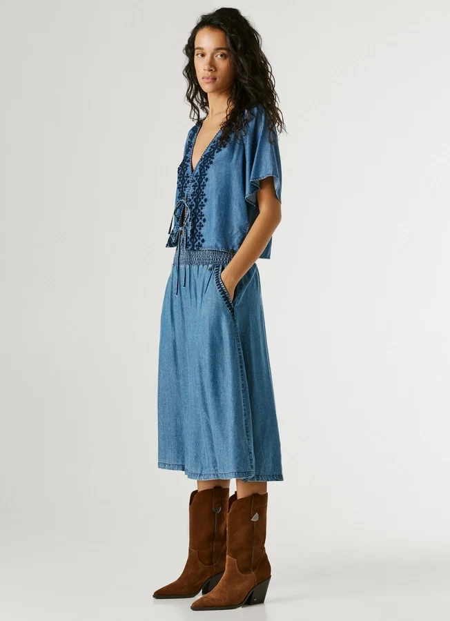 Chambray Midi Skirt Chambray Midi Skirt