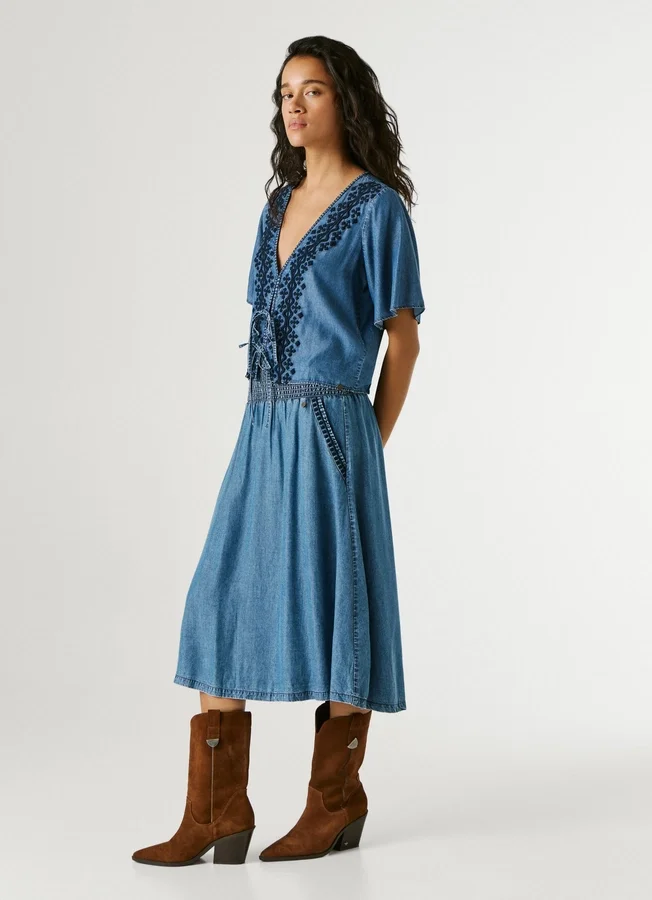 Chambray Midi Skirt Chambray Midi Skirt