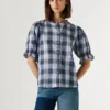 Checked Blouse with Ruffles