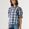 Checked Blouse with Ruffles