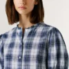 Checked Blouse with Ruffles