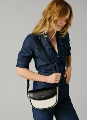 Combined Shoulder Bag with Flap