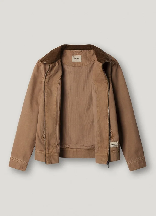 Cotton Canvas Jacket with Shirt Collar Cotton Canvas Jacket with Shirt Collar