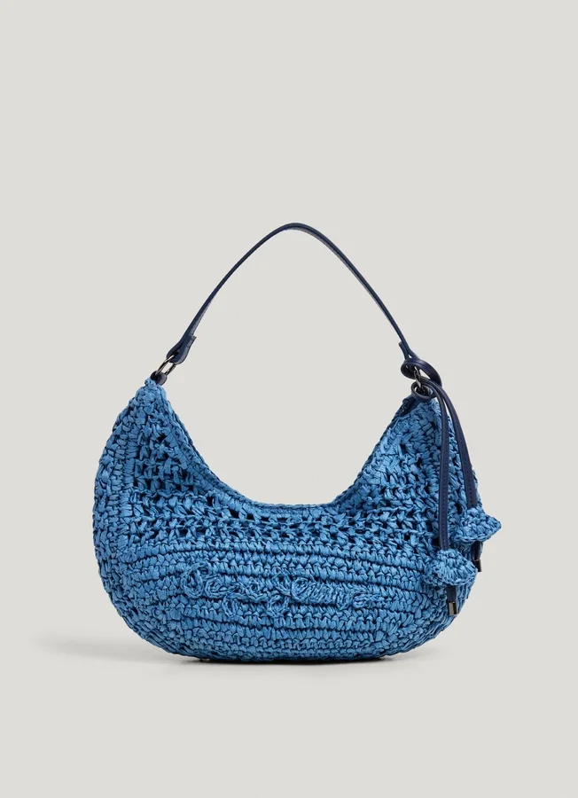 Crescent-Shaped Raffia Handbag Crescent-Shaped Raffia Handbag