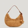Crescent-Shaped Raffia Handbag Crescent-Shaped Raffia Handbag