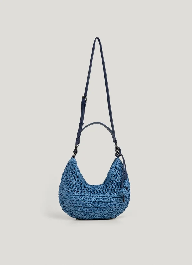 Crescent-Shaped Raffia Handbag Crescent-Shaped Raffia Handbag