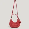Crescent-Shaped Raffia Handbag