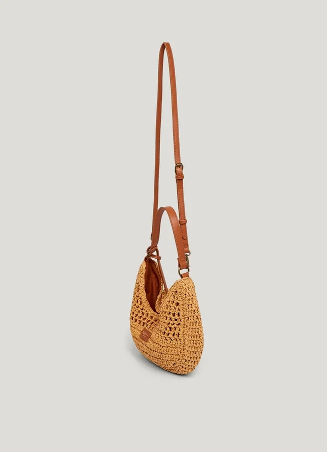 Crescent-Shaped Raffia Handbag Crescent-Shaped Raffia Handbag