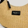 Crescent-Shaped Raffia Handbag
