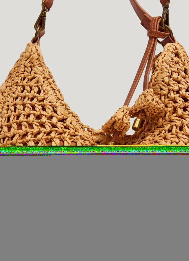 Crescent-Shaped Raffia Handbag Crescent-Shaped Raffia Handbag