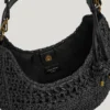 Crescent-Shaped Raffia Handbag