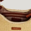 Crescent-Shaped Raffia Handbag