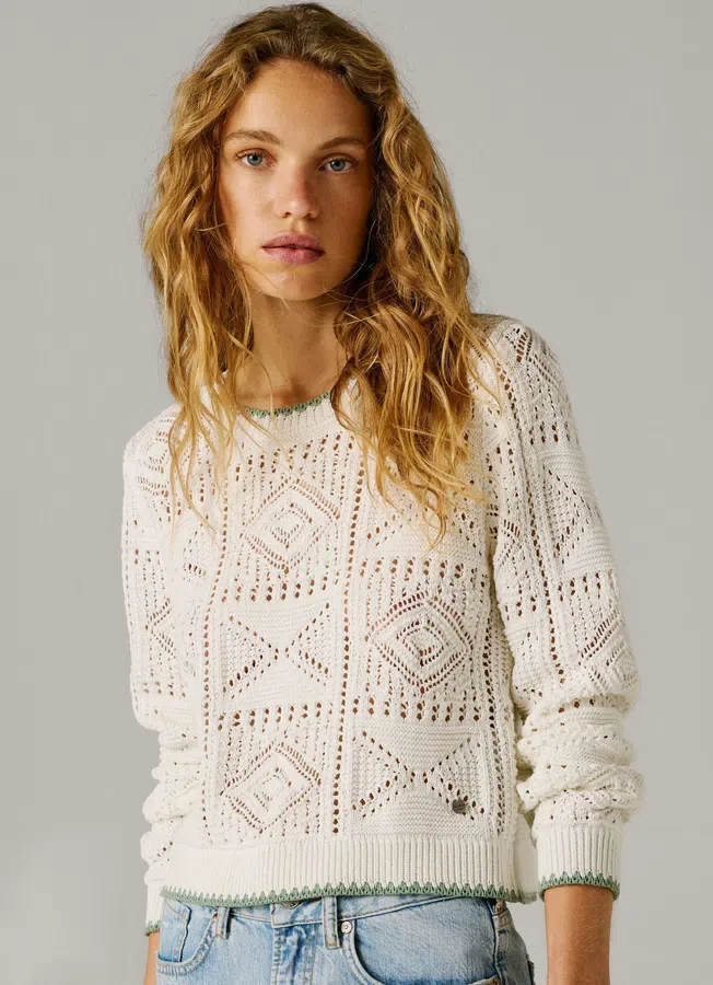 Crew Neck Openwork Jumper Crew Neck Openwork Jumper