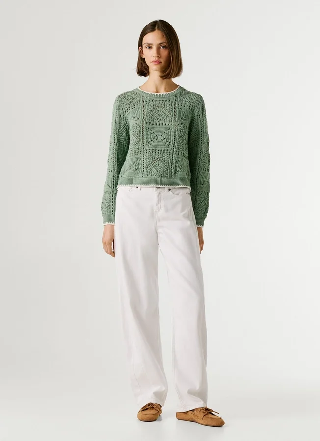 Crew Neck Openwork Jumper Crew Neck Openwork Jumper