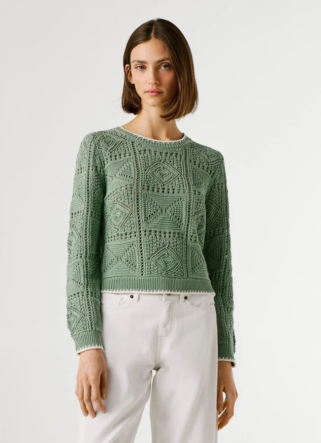 Crew Neck Openwork Jumper Crew Neck Openwork Jumper