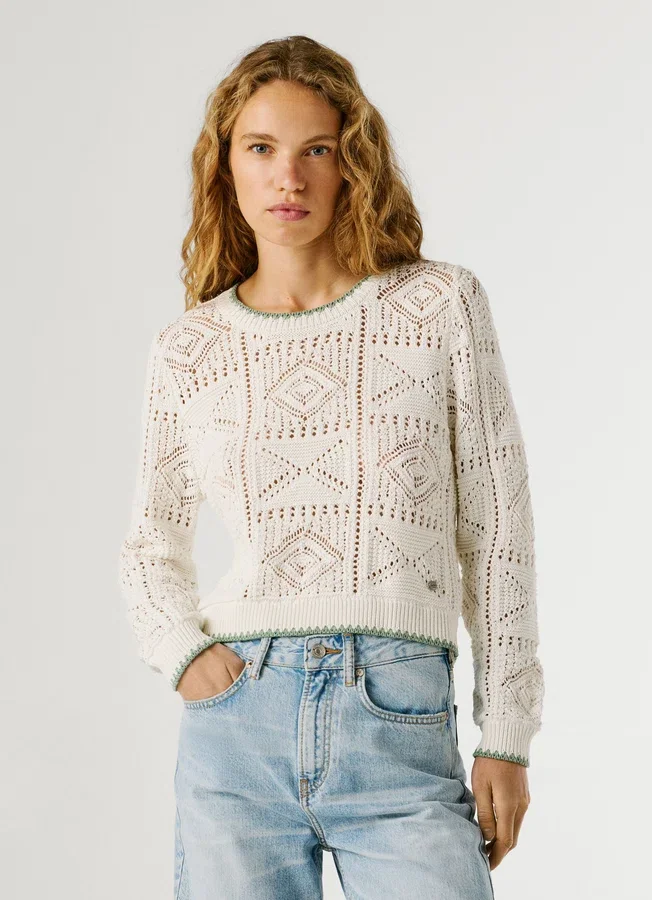 Crew Neck Openwork Jumper Crew Neck Openwork Jumper