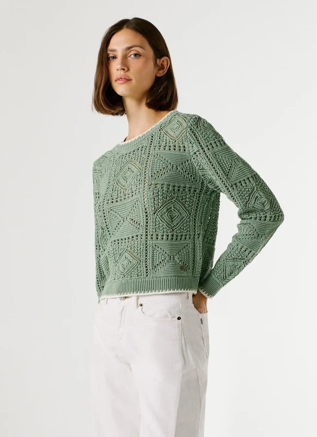 Crew Neck Openwork Jumper Crew Neck Openwork Jumper