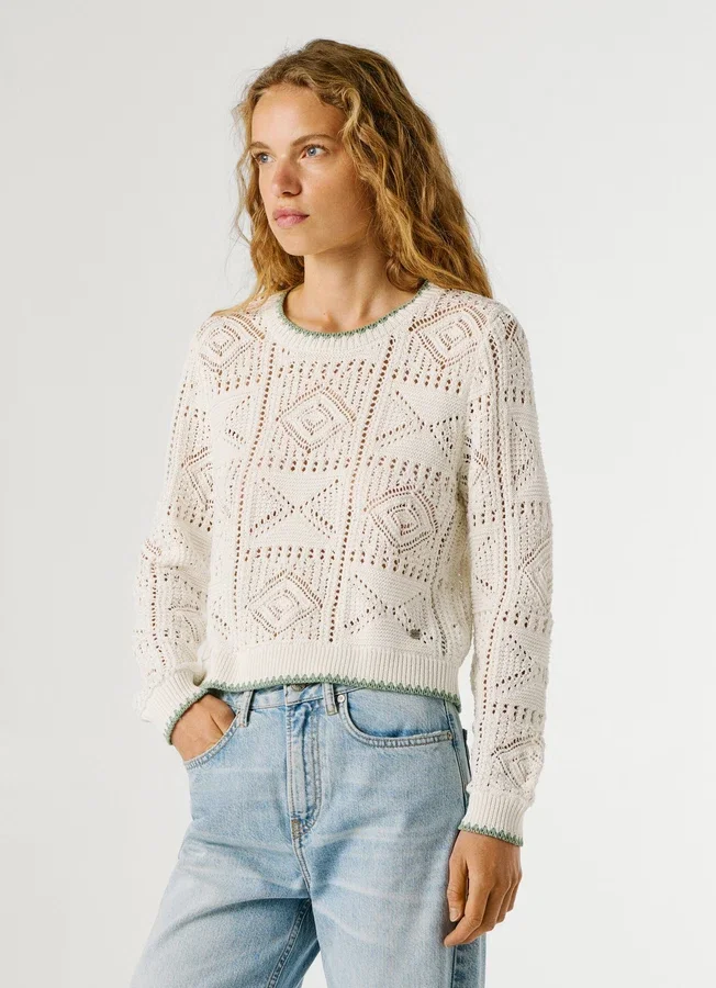 Crew Neck Openwork Jumper Crew Neck Openwork Jumper