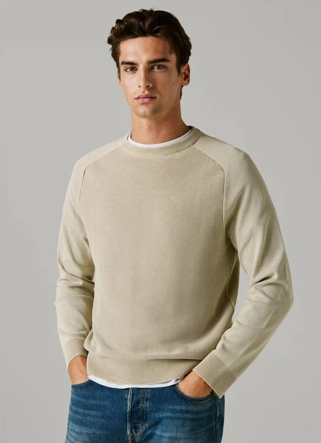 Crew Neck Piqué Jumper Crew Neck Piqué Jumper