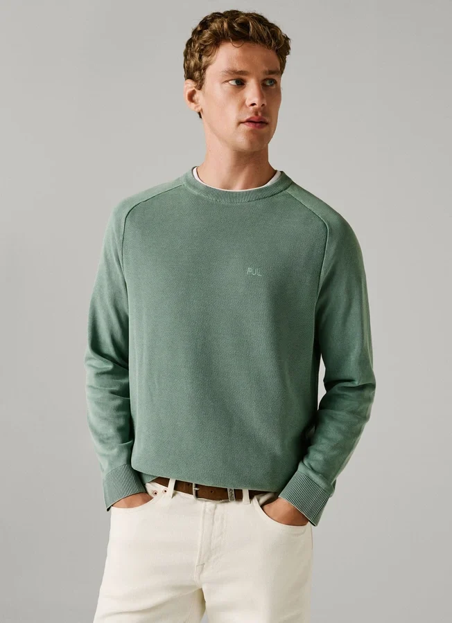 Crew Neck Piqué Jumper Crew Neck Piqué Jumper