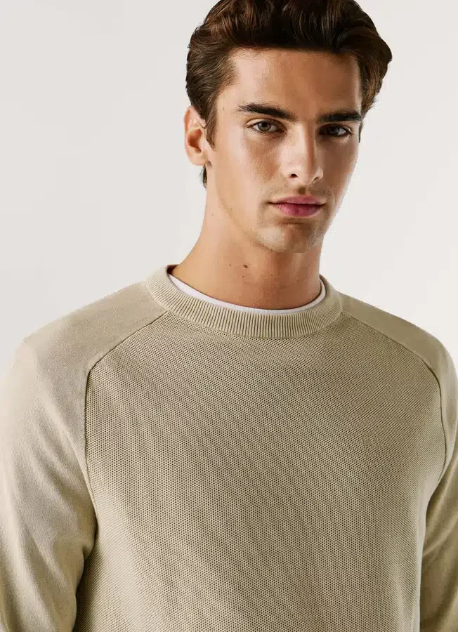 Crew Neck Piqué Jumper Crew Neck Piqué Jumper