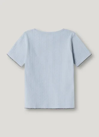 Crew Neck Pointelle Top