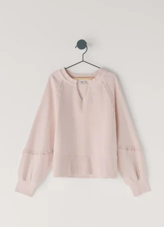 Crew Neck Sweatshirt with Lace