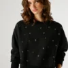 Crew Neck Sweatshirt with Studs Crew Neck Sweatshirt with Studs