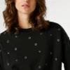 Crew Neck Sweatshirt with Studs Crew Neck Sweatshirt with Studs