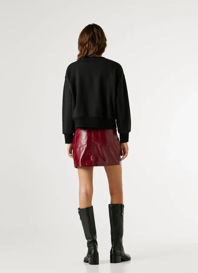 Crew Neck Sweatshirt with Studs Crew Neck Sweatshirt with Studs