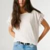 Crew Neck T-Shirt with Fringes