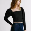 Cropped Fit Jacquard Top