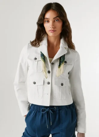 Cropped Fit Twill Jacket
